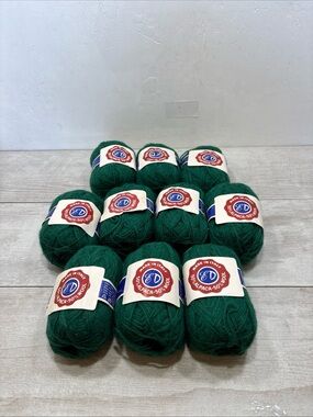 Vintage ED Made in Italy Yarn Lot 10 Skeins Alpaca Wool Blend Hunter Green